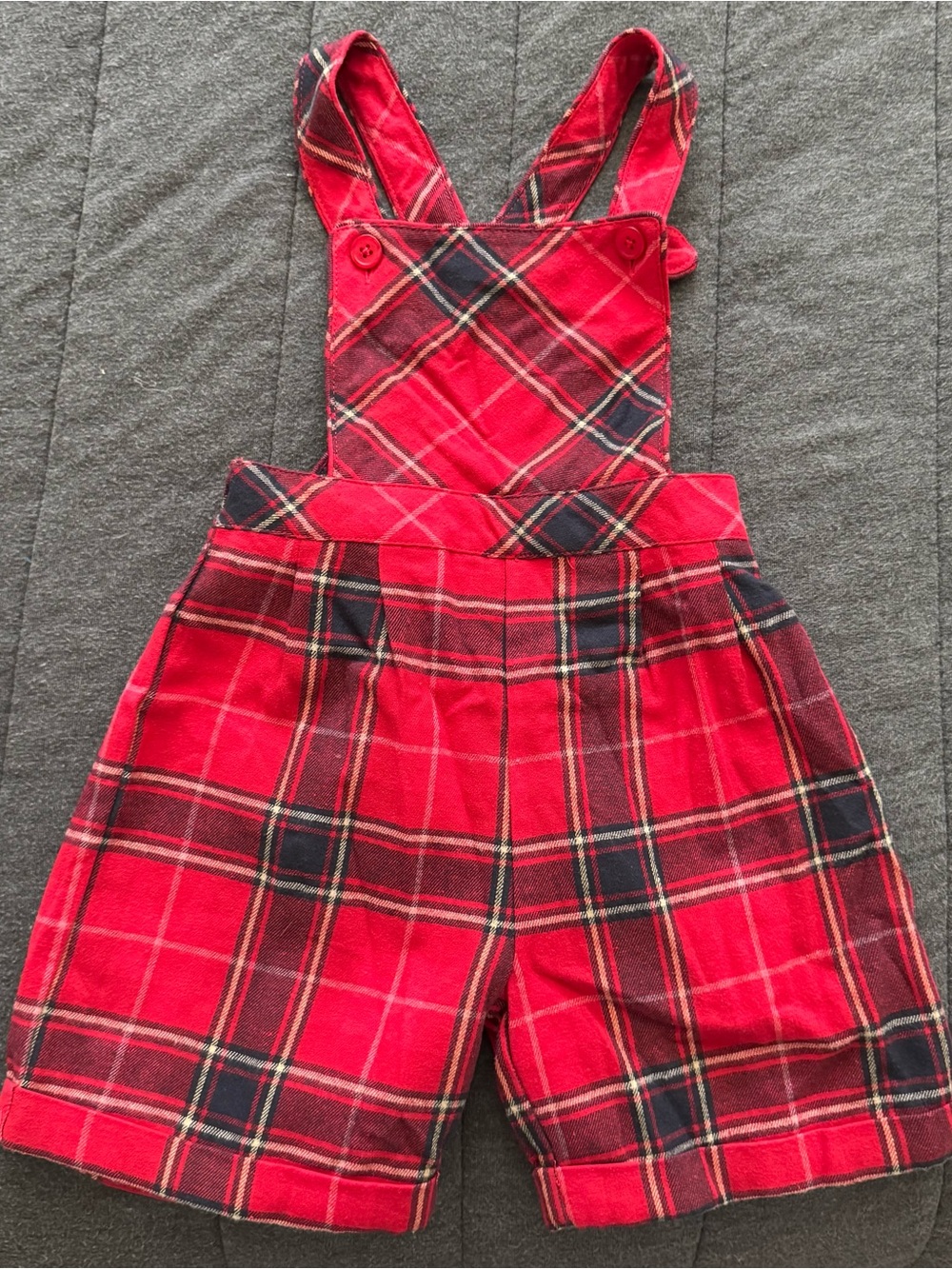 Plaid Jumper Short Overalls Size 24 Months